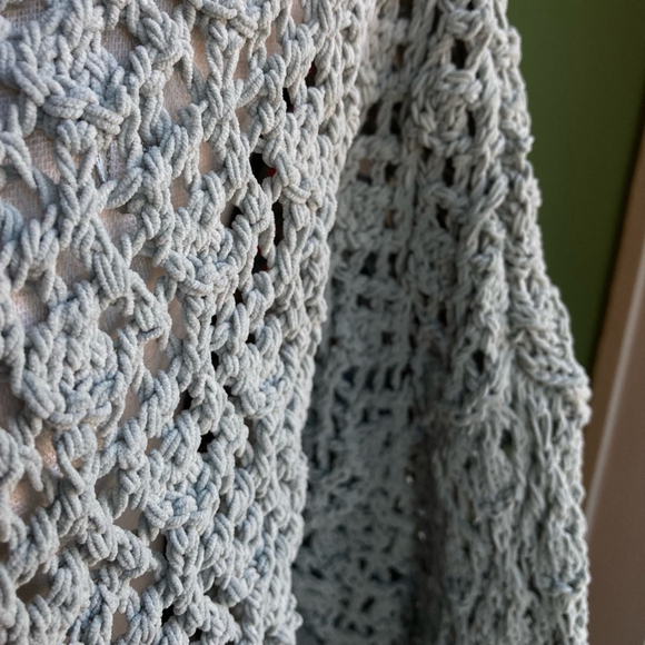 Women's Moon & Madison Sweater XL Blue Open Knit/green - Picture 4 of 11